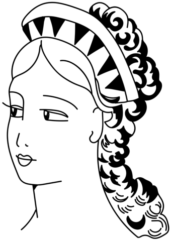 Headdress Of A Roman Lady Coloring Page